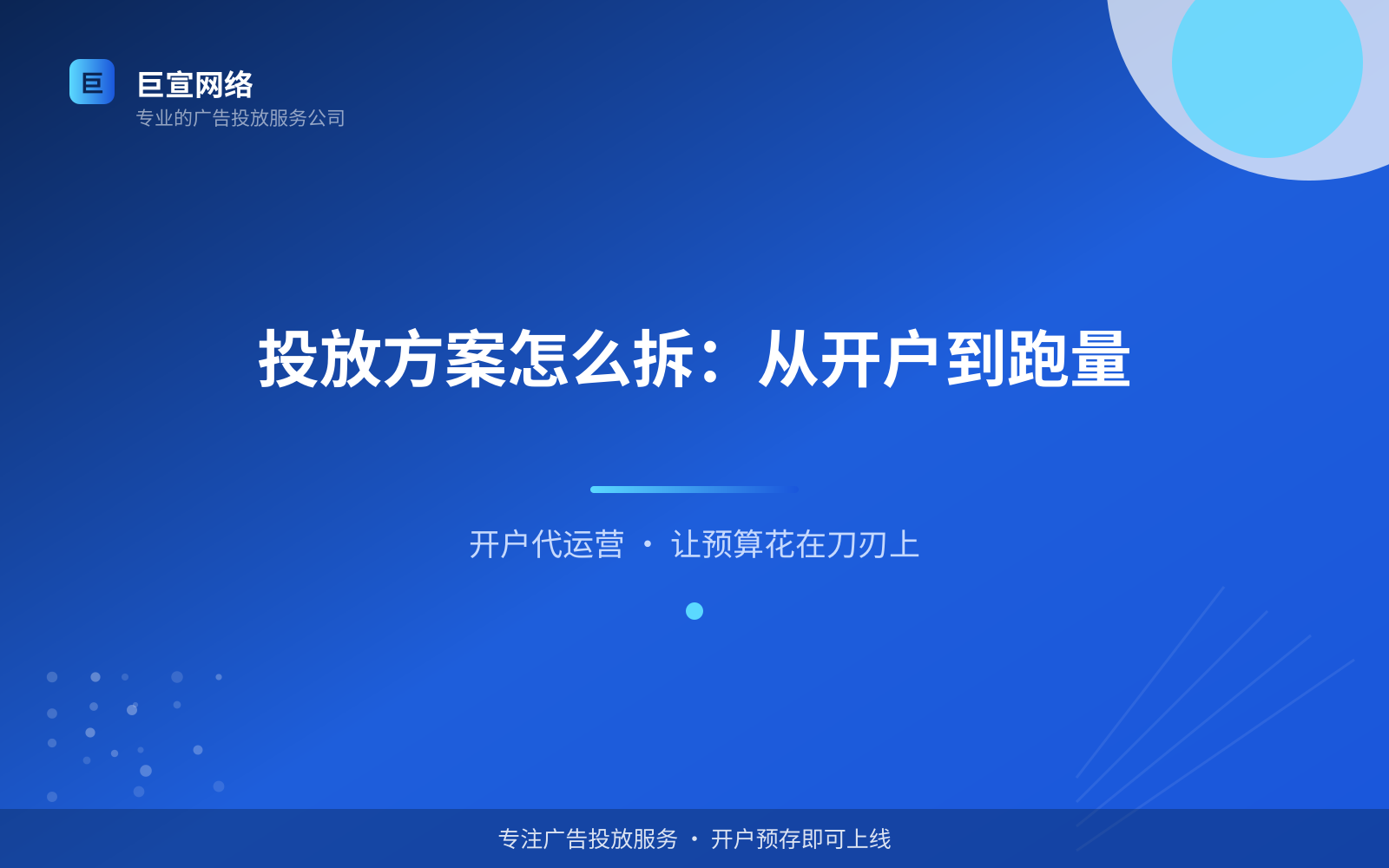 投放方案怎么拆：从开户到跑量（投放方式对比）